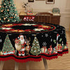 Christmas Cheer Tablecloth - Santa, Reindeer & Snowman Design | Waterproof & Wrinkle-Free Polyester | Perfect for Indoor/Outdoor Dining & Holiday Decor, Christmas Decor