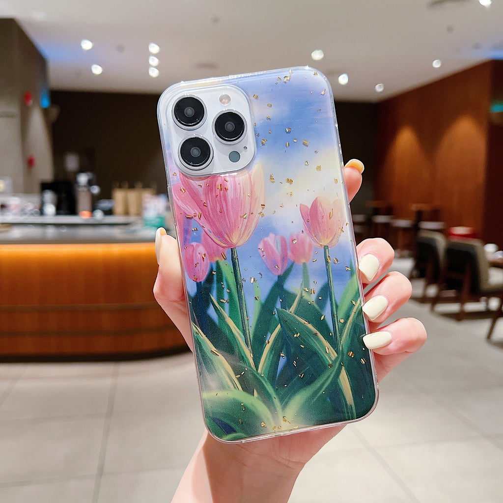Oil Painting Art Flower Epoxy Soft Phone Case