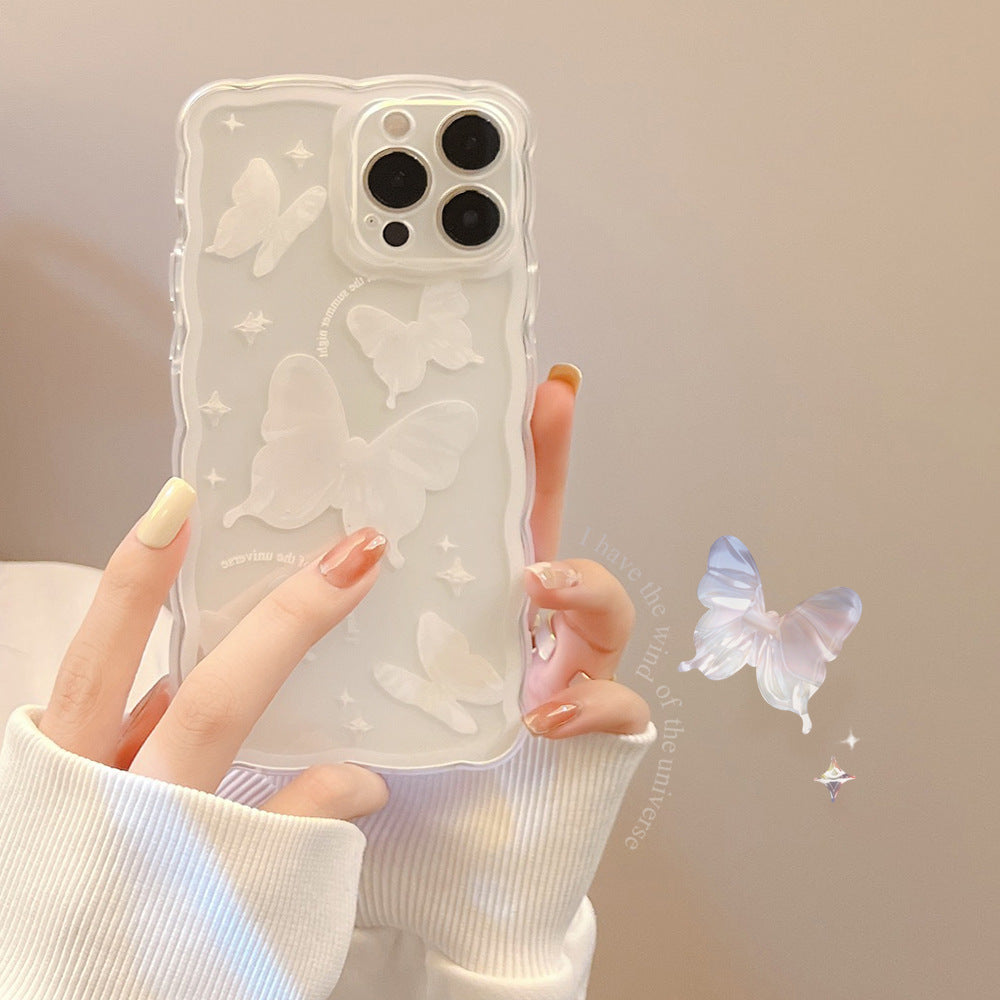 Simple Butterfly Modern Transparent Women's Phone Case