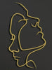 Character Couple Head Wall Decoration Silhouette Abstract Line Metal Iron Art
