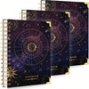 3pcs Spiral Journal Notebook, A5 Starry Sky Divination Cover Journal with Lined Dotted Graph Paper, 240 pages Hardcover Aesthetic Spiral Notebook for Women Men, 100GSM Thick Paper, Gifts for Teen Girls, 5.8 X 8.4in