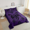 Purple Black Dragon Comforter Set Queen Size, Vintage Boho Floral Print Bedding Set 3Pcs, Paisley Pattern Quilt Set For Women Men Adults Room Decor Exotic Trippy Duvet Insert, 2 Pillowcases Fashionable And Comfortable Home Products