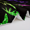 Rainbow Dinosaur Comforter Set Colorful Dino Bedding Cartoon Dinosaur With Shiny Glitter Bedding Set Bedroom Decor (1 Comforterr + 2 Pillowcases) Lightweight