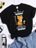 Pattern T-shirt Fashionable Printed Fashion Loose T-shirt Cat