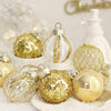 TROPOW 25-Pack Christmas Tree Ornaments - 2.4" Shatterproof Clear Balls, Champagne Golden & White, Freestanding, No Electricity Needed, Featherless, Ideal for Holiday & Wedding Decorations