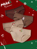 4pcs Christmas-Themed Cotton Briefs for Women - Soft, Comfortable Low-Rise Underwear with Bow Detail