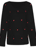 Valentine's Day Heart Print Sweater, Casual V Neck Long Sleeve Sweater For Fall & Winter, Women's Clothing