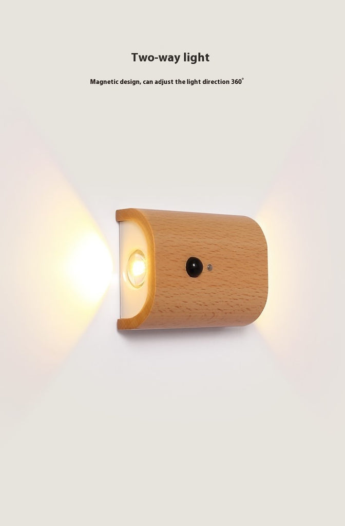Solid Wood Pattern Linkage Human Body Induction LED Light