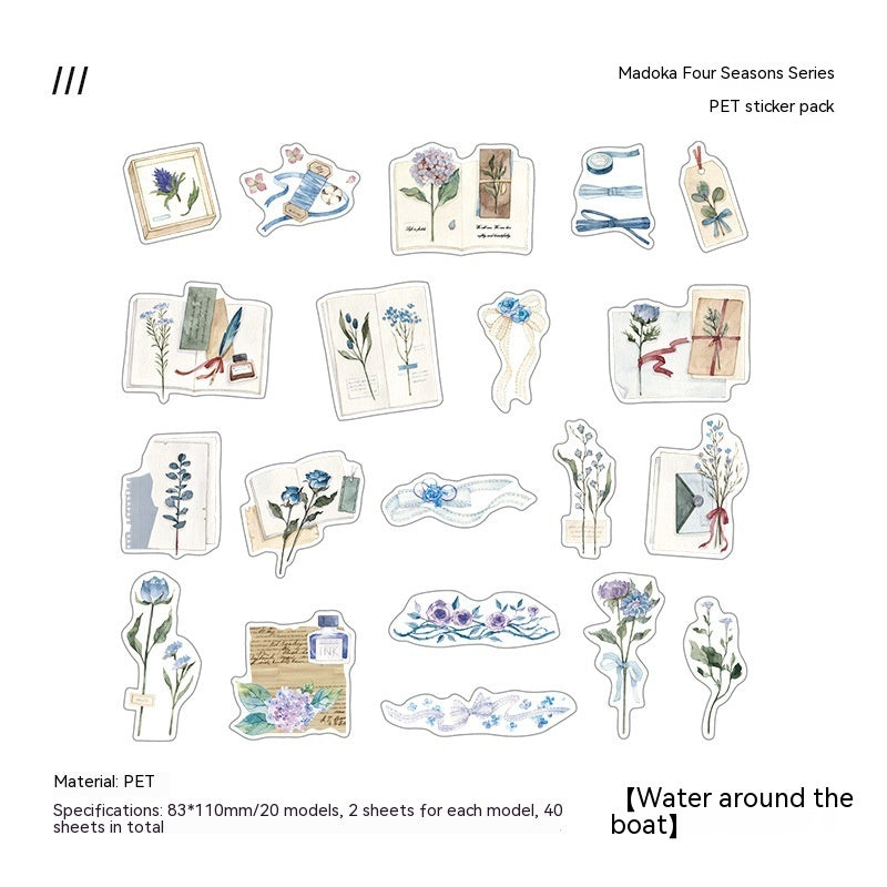 Four Seasons Series Plant Flower Journal Material Stickers