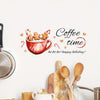 Festive Christmas Kitchen Wall Decor Stickers: Coffee Time Quotes Decals with Gingerbread Men And Candies, Peel And Stick Wallpaper, DIY Removable Wall Art Decals Mural Posters Home Decor