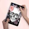 Skull Pattern A5 Spiral Notebook - 5.83" x 8.27" College Ruled Journal for Daily Office Supplies