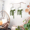 Charming Faux Succulent Wall Hanging - Artificial String of Pearls with Wooden Planter & Lanyard for Indoor/Outdoor Boho Decor