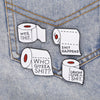 Rolled paper toilet paper drip enamel brooch