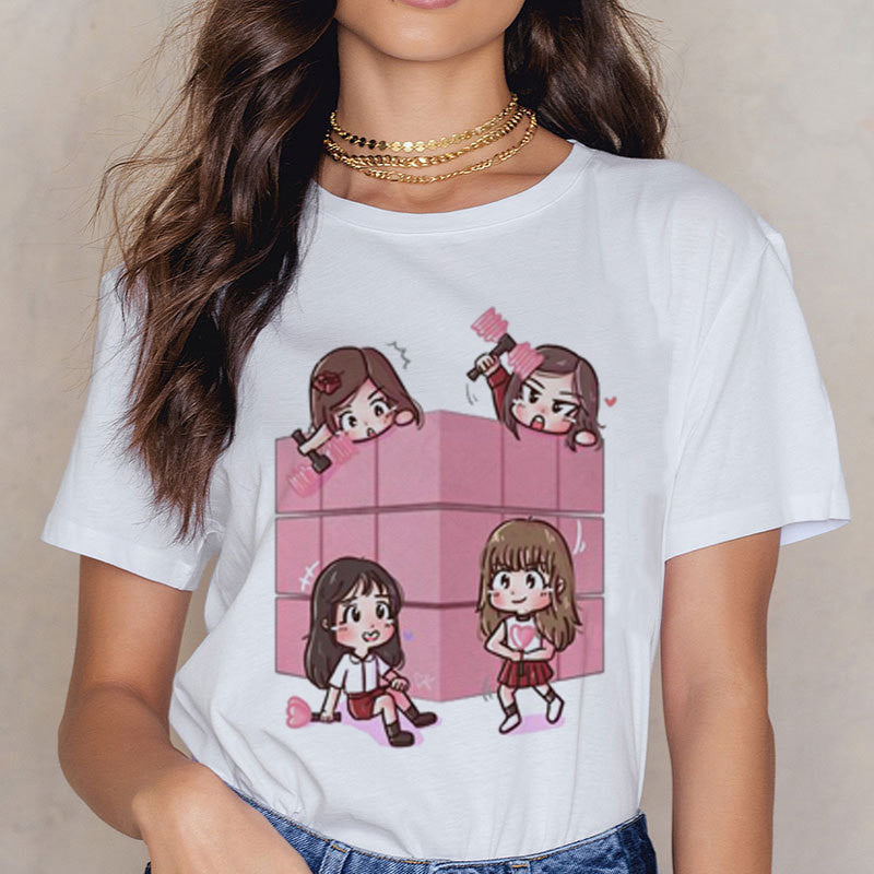 Printed short sleeve T-shirt for men and women