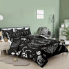 2/3pcs Modern Gothic Comforter Set, Black And White Moth Print Bedding Set, Soft Comfortable And Skin-friendly Comforter For Bedroom, Guest Room (1*Comforter + 1/2*Pillowcase, Without Core)