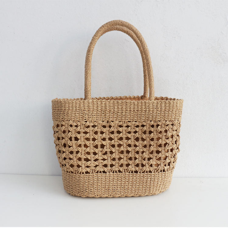 Women's Straw Woven Hollow Hand-held Woven Bag