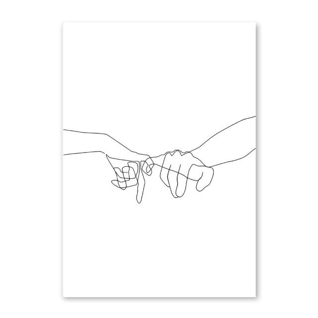 Creative Line Art Character Living Room Decoration Painting Simple Modern Frameless