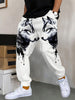 Men's Casual Wolf Print Sweatpants - 100% Polyester Knit Fabric with Slight Stretch, Regular Fit Trousers for Weekend Casual - Spring/Fall Season Track Pants with Animal Design