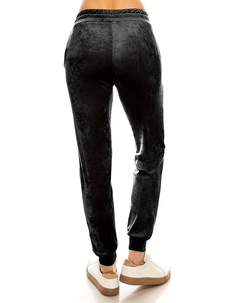 Super Soft Velvet Women's Casual Jogger Leggings for Winter Yoga Pants