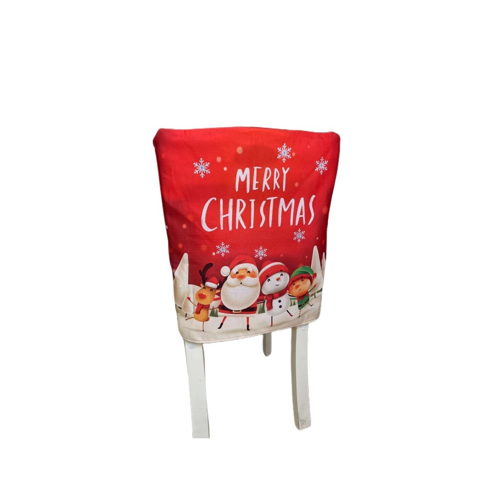 Christmas Table And Chair Cover Cartoon Decorative Printing Christmas Chair Cover Seat Cover