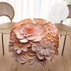 Polyester Round Tablecloth - 3D Floral Print - Stain & Waterproof Pleated Table Cover for Dining, Parties, Banquets & Outdoors - Machine-Woven Decorative Tablecloth