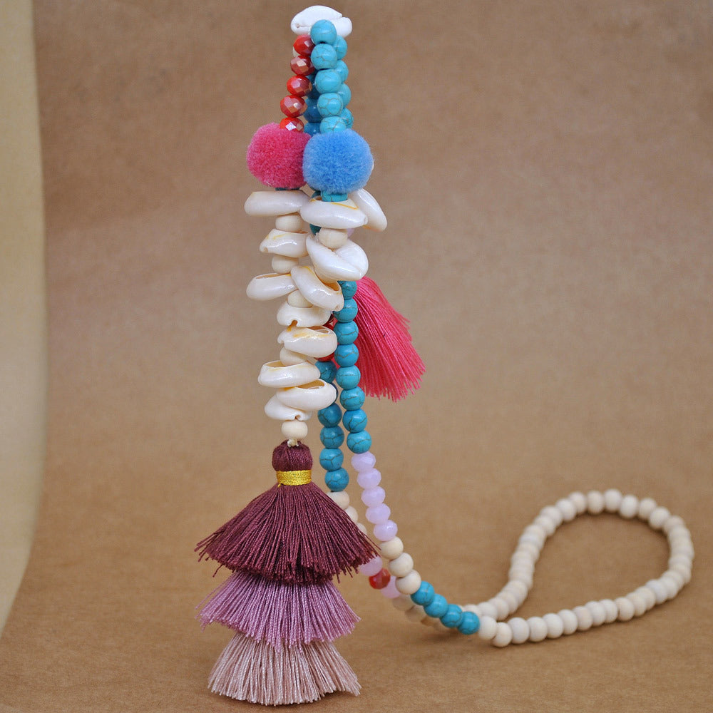 Multi-element Handmade Beaded Necklace Beach Wind Shell