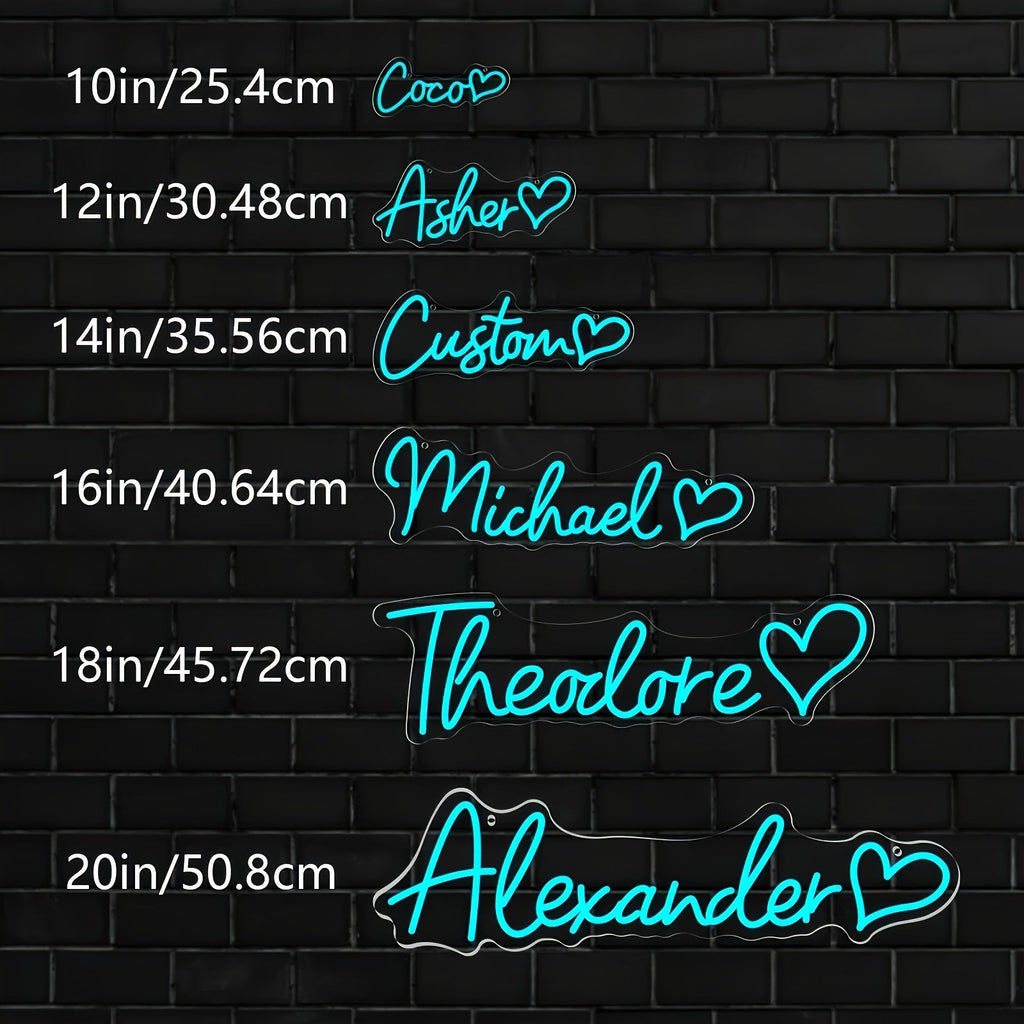 Custom Neon Sign Decor - Homeowners, Party Planners, Event Decorators, Gift Givers - Dimmable, Wall mount, Push Button Type, LED Lights, USB - Suitable for Bedroom, Party, Wedding