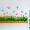 Springtime Butterfly and Flower Wall Stickers: 2 Sheets of 35.43*11.81inch for Room Decor - Self-Adhesive, Reusable, and Contemporary Design