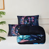 Butterfly Comforter Set Moon Printed Bedding Night Sky Galaxy Comforter 3 Piece Set (1 Bed Comforter + 2 Pillow Cases), Comforter For All Seasons, Soft Comfortable And Breathable Printed Bedding For Home Dorm Decoration