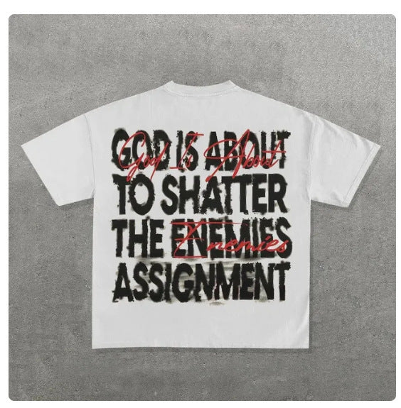 Hip Hop Pattern Printed T-shirt Large Profile Gothic Top