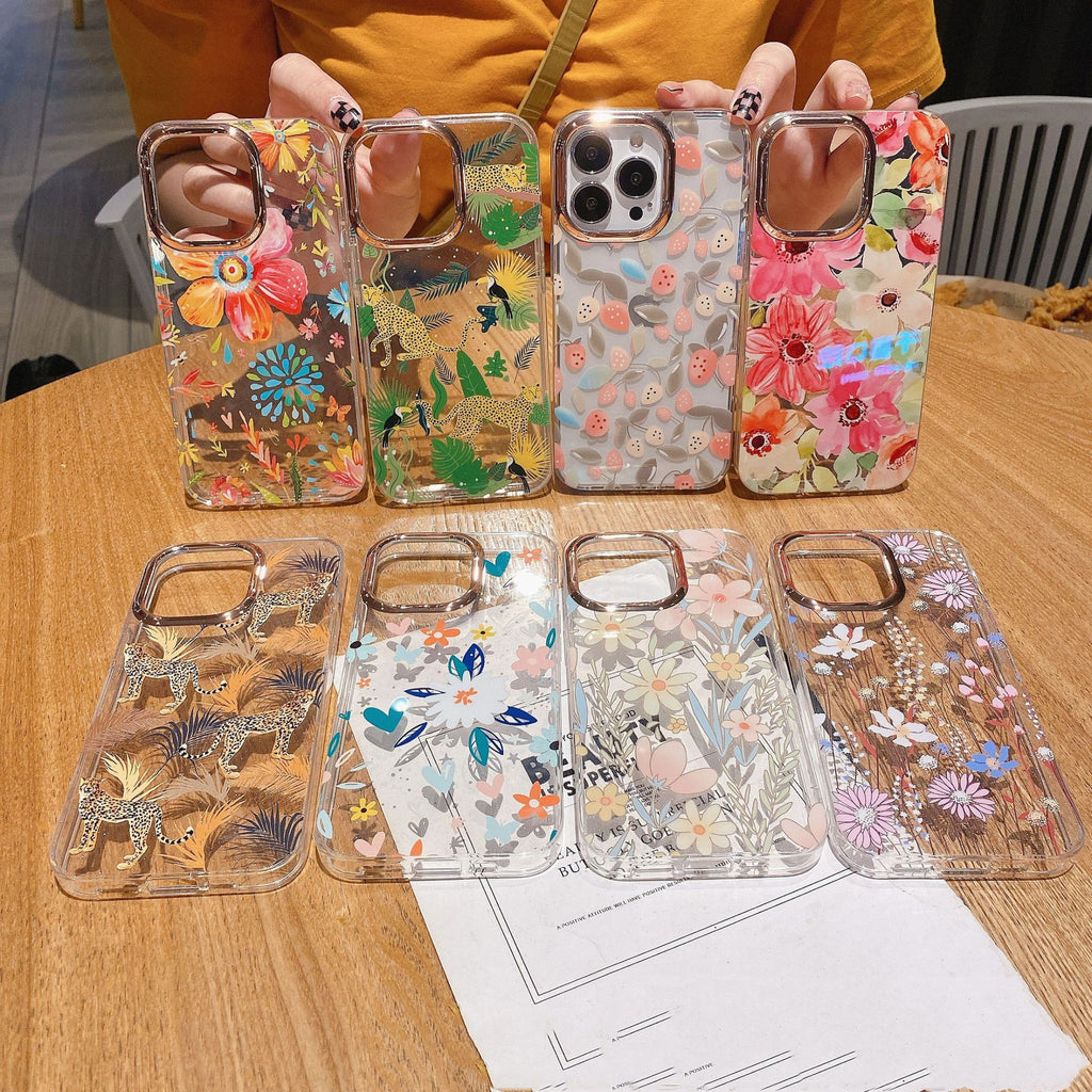 Transparent Flower Double-sided Laminated Phone Case