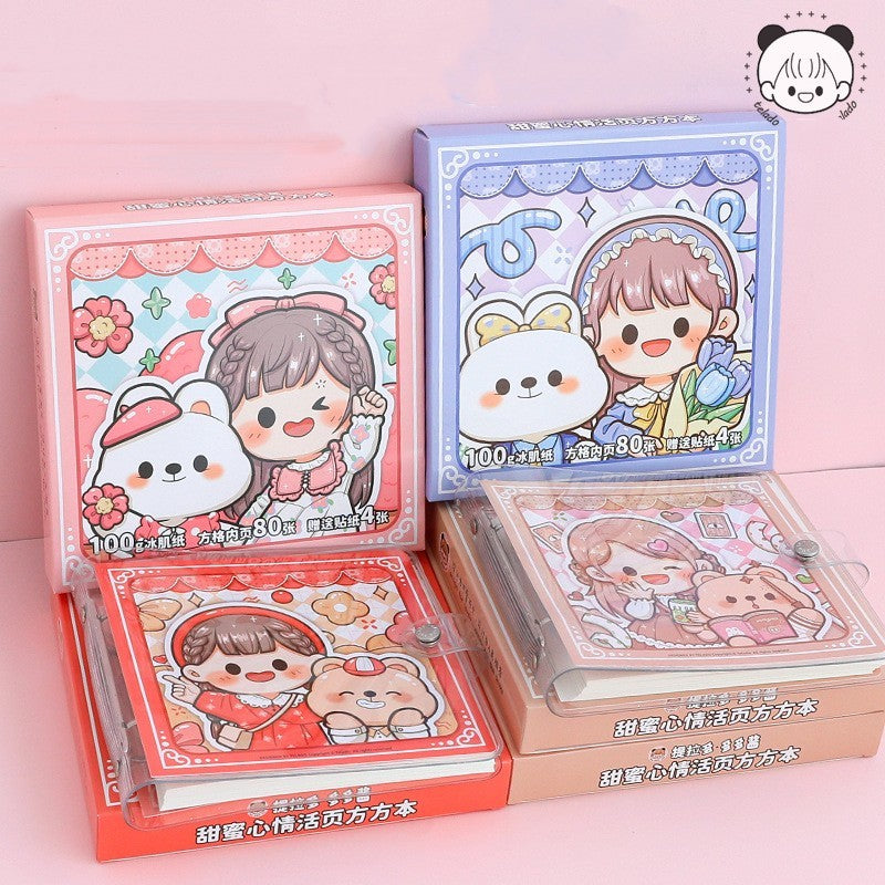 Square Loose-leaf Journal Book Gift Box Removable Learning Book