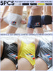 5pcs Men's Breathable Ice Silk Boxer Briefs - Cool, Soft & Stretchy for Everyday Comfort