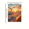 Seagull and Sunrise Beach Scene Canvas Wall Art, Landscape Themed Wrapped Canvas Print with Pine Wood Frame, Easy Install Home Decor for Bedroom & Living Room - Perfect Gift for Art Enthusiasts