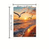 Seagull and Sunrise Beach Scene Canvas Wall Art, Landscape Themed Wrapped Canvas Print with Pine Wood Frame, Easy Install Home Decor for Bedroom & Living Room - Perfect Gift for Art Enthusiasts