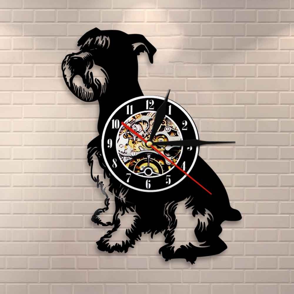 Dog vinyl record wall clock