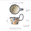 Handmade Large Capacity Painted Irregular Breakfast Cups For Household Use