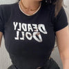 Letter Print Crew Neck Short Sleeve T-Shirt Top