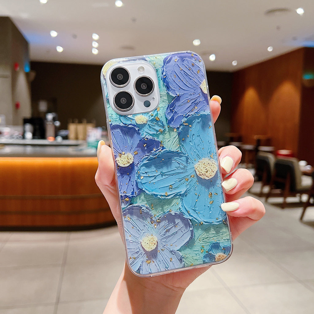 Oil Painting Art Flower Epoxy Soft Phone Case