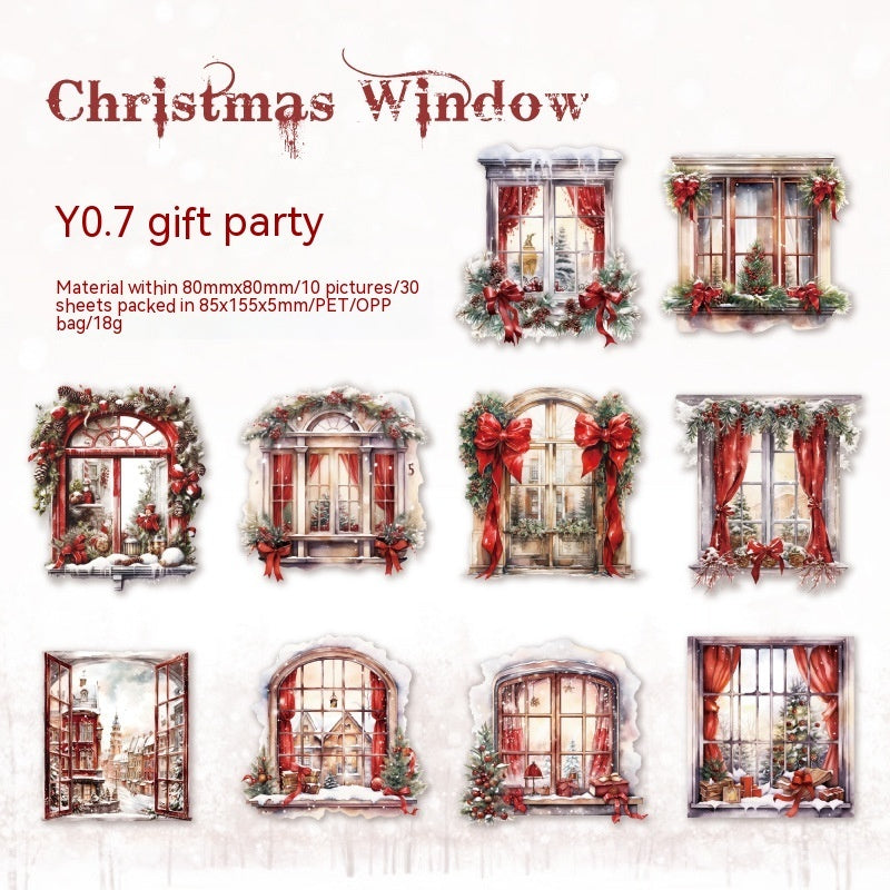 Sticker Package Christmas Window Series Retro Christmas Journal Decoration