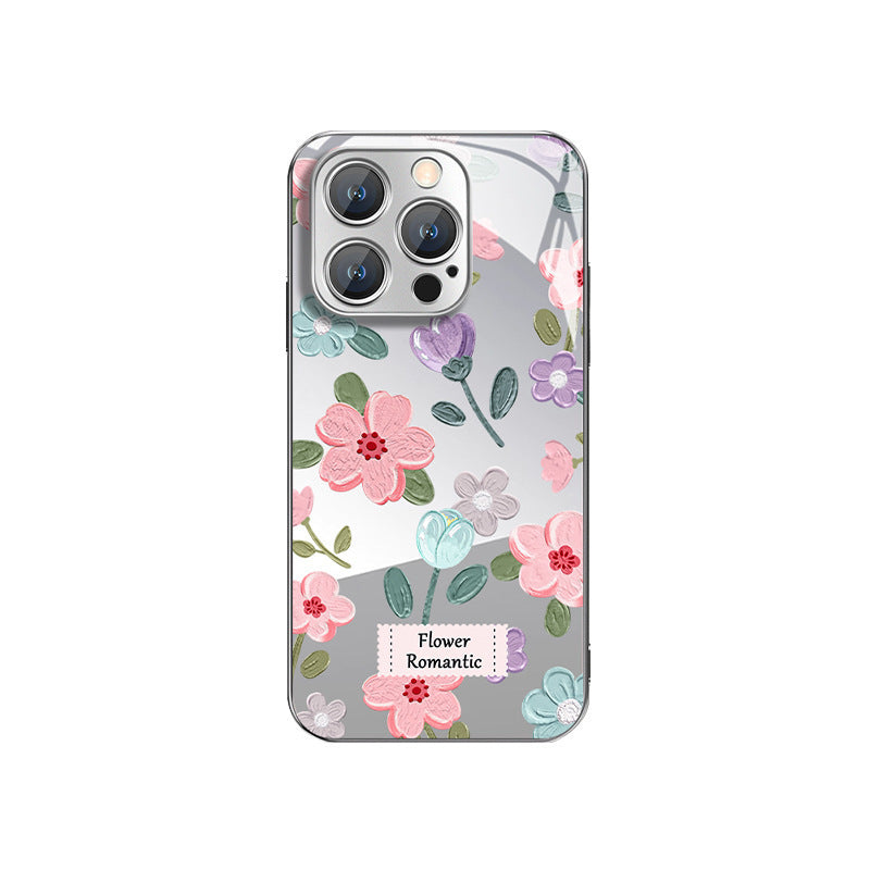Ins Oil Painting Flower Mirror Phone Case