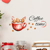 Festive Christmas Kitchen Wall Decor Stickers: Coffee Time Quotes Decals with Gingerbread Men And Candies, Peel And Stick Wallpaper, DIY Removable Wall Art Decals Mural Posters Home Decor