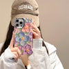 High Sense Spot Drill Oil Painting Flowers Phone Case