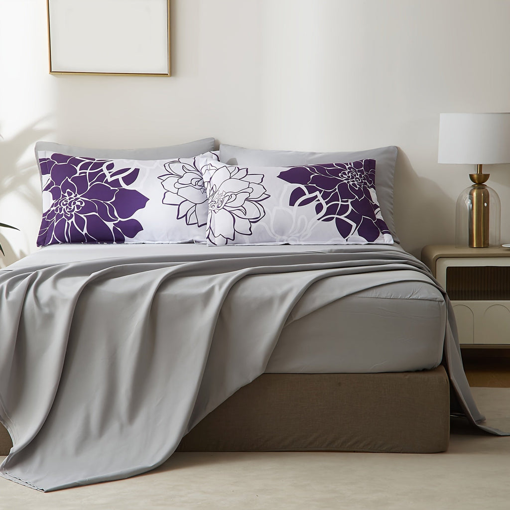 7Pcs Lightweight Boho Comforter Set - Stain-Resistant, Soft 100% Microfiber Cover, 100% Polyester Fiber Filling, Woven For Durability - Full/Queen/King Size Bed In A Bag For All Seasons, Floral Pattern Printed Bedding
