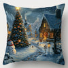 Contemporary Style Christmas Throw Cushion Covers 4pcs Set, 17.72" Woven Polyester Zippered Cases, Hand Wash Only, Festive Print for Living Room Sofa and Bedroom Decor - Insert Not Included