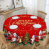 Merry Christmas Tablecloth with Santa, Snowman & Gingerbread for Man Design - Waterproof Polyester, Stain-Resistant Holiday Decor for Dining Room, Perfect for Home & Restaurant Use, Christmas Decor