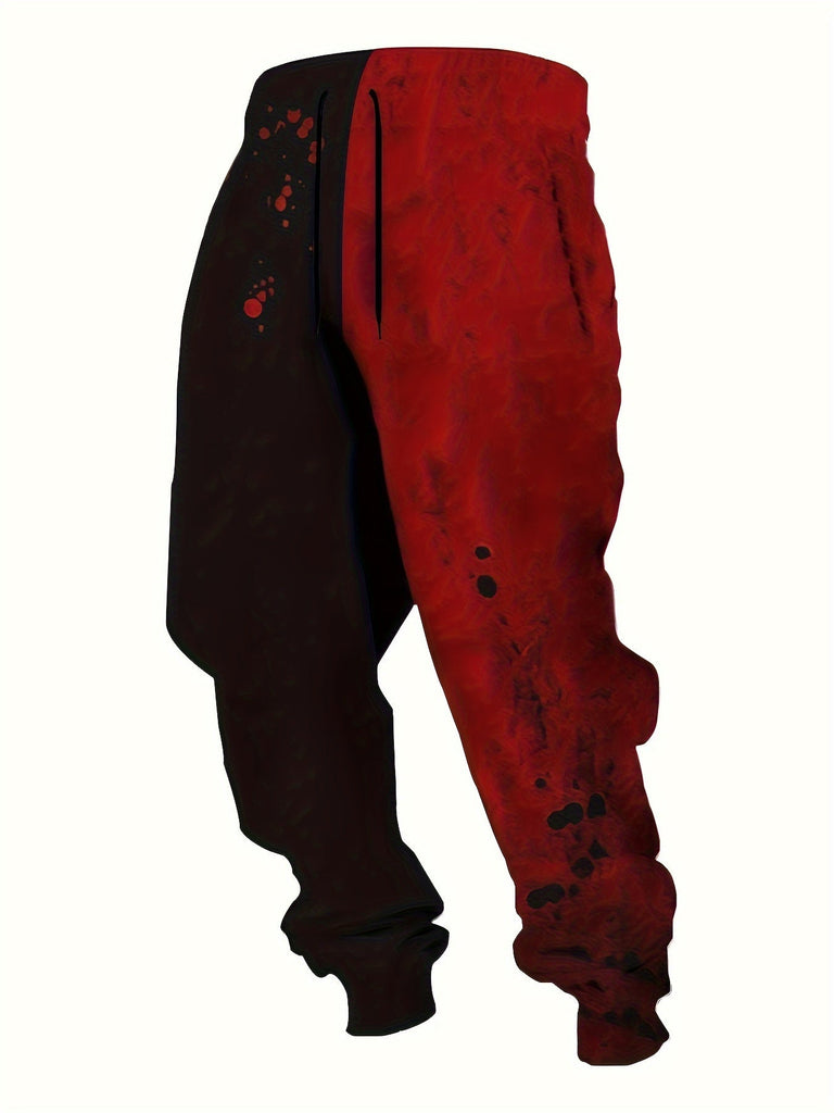 Men's Trendy Color Block Casual Joggers - Breathable, Comfort-Fit Sweatpants with Drawstring Waist for Spring & Fall