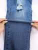 YIWEIDI High Waist Distressed Denim Jeans With Star Print, Stretchy And Comfortable, Four-Season Wear, Machine Washable