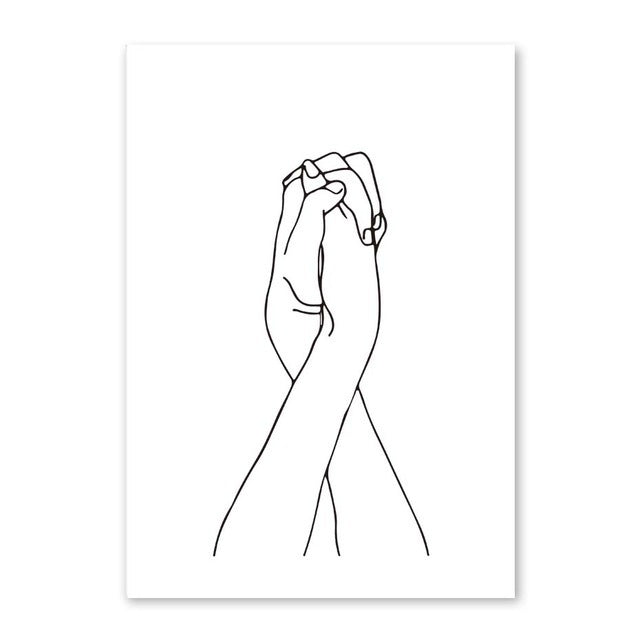 Creative Line Art Character Living Room Decoration Painting Simple Modern Frameless