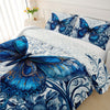 1 Set Blue Butterfly Comforter Set - Soft & Cozy Polyester Microfiber Bedding with 1 Comforter and 2 Pillowcases, Machine Washable, Digital Print, Woven Sanded Fabric, 95gsm - Elegant Room & Bedroom Decor